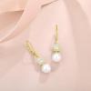 image:imagePearl Earrings for Women 925 Sterling Silver Birthstone and Pearl Dangle Drop Leverback Earrings Jewelry Gifts for Her04 April  Zirconia  Gold