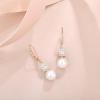 image:imagePearl Earrings for Women 925 Sterling Silver Birthstone and Pearl Dangle Drop Leverback Earrings Jewelry Gifts for Her04 April  Zirconia  Rose Gold