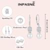 image:imagePearl Earrings for Women 925 Sterling Silver Birthstone and Pearl Dangle Drop Leverback Earrings Jewelry Gifts for Her04 April  Zirconia