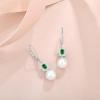image:imagePearl Earrings for Women 925 Sterling Silver Birthstone and Pearl Dangle Drop Leverback Earrings Jewelry Gifts for Her05 May  Emerald