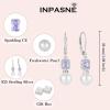 image:imagePearl Earrings for Women 925 Sterling Silver Birthstone and Pearl Dangle Drop Leverback Earrings Jewelry Gifts for Her06 June  Alexandrite