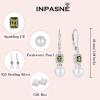 image:imagePearl Earrings for Women 925 Sterling Silver Birthstone and Pearl Dangle Drop Leverback Earrings Jewelry Gifts for Her08 August  Peridot