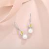 image:imagePearl Earrings for Women 925 Sterling Silver Birthstone and Pearl Dangle Drop Leverback Earrings Jewelry Gifts for Her11 November  Citrine