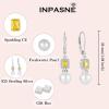 image:imagePearl Earrings for Women 925 Sterling Silver Birthstone and Pearl Dangle Drop Leverback Earrings Jewelry Gifts for Her11 November  Citrine