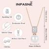 image:imagePearl Necklace for Women 925 Sterling Silver Birthstone Pendant Necklace Emerald Cut Jewelry Gifts for Her04 April  Zirconia  Rose Gold