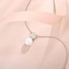 image:imagePearl Necklace for Women 925 Sterling Silver Birthstone Pendant Necklace Emerald Cut Jewelry Gifts for Her04 April  Zirconia  Rose Gold