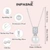image:imagePearl Necklace for Women 925 Sterling Silver Birthstone Pendant Necklace Emerald Cut Jewelry Gifts for Her04 April  Zirconia