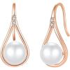 image:imageFreshwater Pearl Earrings for Women SilverGoldRose Gold Tone Dangle Drop Hook Earrings Pearl Jewelry for HerRose Gold