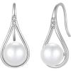 image:imageFreshwater Pearl Earrings for Women SilverGoldRose Gold Tone Dangle Drop Hook Earrings Pearl Jewelry for HerWhite