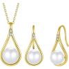 image:imageFreshwater Pearl Jewelry Set for Women Gold Tone Pearl Necklace Earrings Jewelry for Mom Wife
