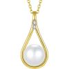image:imageFreshwater Pearl Pendant Necklaces for Women SilverGoldRose Gold Tone 10MM Pearl Jewelry for HerGold