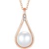 image:imageFreshwater Pearl Pendant Necklaces for Women SilverGoldRose Gold Tone 10MM Pearl Jewelry for HerRose Gold