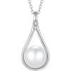 image:imageFreshwater Pearl Pendant Necklaces for Women SilverGoldRose Gold Tone 10MM Pearl Jewelry for HerWhite