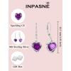 image:imageAmethyst Jewelry Set Silver Tone Heart Shaped February Birthstone Necklace Earrings Bracelet for Women