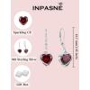 image:imageHeart Birthstone Earrings for Women Silver Tone Heart Shaped Dangle Drop Leverback Earrings Jewelry for Her01 January  Garnet