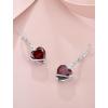 image:imageHeart Birthstone Earrings for Women Silver Tone Heart Shaped Dangle Drop Leverback Earrings Jewelry for Her01 January  Garnet
