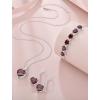 image:imageHeart Birthstone Earrings for Women Silver Tone Heart Shaped Dangle Drop Leverback Earrings Jewelry for Her01 January  Garnet