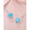 image:imageHeart Birthstone Earrings for Women Silver Tone Heart Shaped Dangle Drop Leverback Earrings Jewelry for Her03 March  Aquamarine