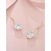 image:imageHeart Birthstone Earrings for Women Silver Tone Heart Shaped Dangle Drop Leverback Earrings Jewelry for Her04 April  Zirconia  Rose Gold