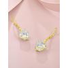 image:imageHeart Birthstone Earrings for Women Silver Tone Heart Shaped Dangle Drop Leverback Earrings Jewelry for Her04 April  Zirconia  Yellow Gold