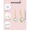 image:imageHeart Birthstone Earrings for Women Silver Tone Heart Shaped Dangle Drop Leverback Earrings Jewelry for Her04 April  Zirconia  Yellow Gold