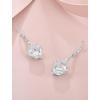 image:imageHeart Birthstone Earrings for Women Silver Tone Heart Shaped Dangle Drop Leverback Earrings Jewelry for Her04 April  Zirconia