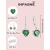 image:imageHeart Birthstone Earrings for Women Silver Tone Heart Shaped Dangle Drop Leverback Earrings Jewelry for Her05 May  Emerald