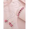 image:imageHeart Birthstone Earrings for Women Silver Tone Heart Shaped Dangle Drop Leverback Earrings Jewelry for Her07 July  Ruby