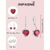 image:imageHeart Birthstone Earrings for Women Silver Tone Heart Shaped Dangle Drop Leverback Earrings Jewelry for Her07 July  Ruby