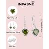 image:imageHeart Birthstone Earrings for Women Silver Tone Heart Shaped Dangle Drop Leverback Earrings Jewelry for Her08 August  Peridot