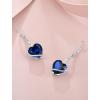 image:imageHeart Birthstone Earrings for Women Silver Tone Heart Shaped Dangle Drop Leverback Earrings Jewelry for Her09 September  Sapphire