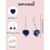 image:imageHeart Birthstone Earrings for Women Silver Tone Heart Shaped Dangle Drop Leverback Earrings Jewelry for Her09 September  Sapphire