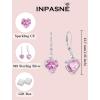 image:imageHeart Birthstone Earrings for Women Silver Tone Heart Shaped Dangle Drop Leverback Earrings Jewelry for Her10 October  Pink Tourmaline