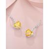 image:imageHeart Birthstone Earrings for Women Silver Tone Heart Shaped Dangle Drop Leverback Earrings Jewelry for Her11 November  Citrine
