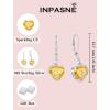 image:imageHeart Birthstone Earrings for Women Silver Tone Heart Shaped Dangle Drop Leverback Earrings Jewelry for Her11 November  Citrine