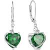 image:imageHeart Birthstone Earrings for Women Silver Tone Heart Shaped Dangle Drop Leverback Earrings Jewelry for Her05 May  Emerald