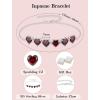 image:imageHeart Birthstone Bracelet for Women Silver Tone Heart Shaped Gemstone Bracelet Jewelry for Her01 January  Garnet