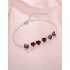 image:imageHeart Birthstone Bracelet for Women Silver Tone Heart Shaped Gemstone Bracelet Jewelry for Her01 January  Garnet