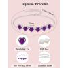 image:imageHeart Birthstone Bracelet for Women Silver Tone Heart Shaped Gemstone Bracelet Jewelry for Her02 February  Amethyst