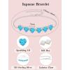 image:imageHeart Birthstone Bracelet for Women Silver Tone Heart Shaped Gemstone Bracelet Jewelry for Her03 March  Aquamarine