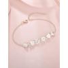 image:imageHeart Birthstone Bracelet for Women Silver Tone Heart Shaped Gemstone Bracelet Jewelry for Her04 April  Zirconia  Rose Gold