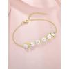 image:imageHeart Birthstone Bracelet for Women Silver Tone Heart Shaped Gemstone Bracelet Jewelry for Her04 April  Zirconia  Yellow Gold