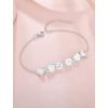 image:imageHeart Birthstone Bracelet for Women Silver Tone Heart Shaped Gemstone Bracelet Jewelry for Her04 April  Zirconia