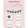 image:imageHeart Birthstone Bracelet for Women Silver Tone Heart Shaped Gemstone Bracelet Jewelry for Her05 May  Emerald
