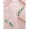 image:imageHeart Birthstone Bracelet for Women Silver Tone Heart Shaped Gemstone Bracelet Jewelry for Her05 May  Emerald