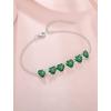 image:imageHeart Birthstone Bracelet for Women Silver Tone Heart Shaped Gemstone Bracelet Jewelry for Her05 May  Emerald