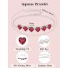 image:imageHeart Birthstone Bracelet for Women Silver Tone Heart Shaped Gemstone Bracelet Jewelry for Her07 July  Ruby