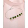 image:imageHeart Birthstone Bracelet for Women Silver Tone Heart Shaped Gemstone Bracelet Jewelry for Her08 August  Peridot