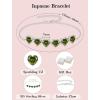 image:imageHeart Birthstone Bracelet for Women Silver Tone Heart Shaped Gemstone Bracelet Jewelry for Her08 August  Peridot