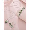 image:imageHeart Birthstone Bracelet for Women Silver Tone Heart Shaped Gemstone Bracelet Jewelry for Her08 August  Peridot
